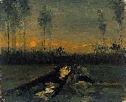 Vincent Van Gogh Landscape at sunset oil painting reproduction